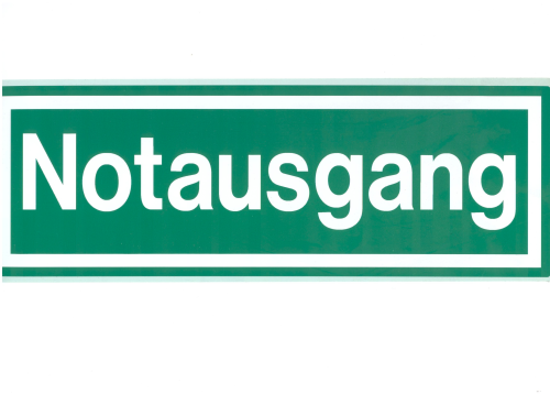 Notausgang (Textschild)