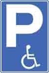 Parkplatz mit Logo "Rollstuhl"