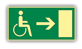 Rettungsweg für Behinderte rechts