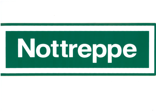 Nottreppe (Textschild)