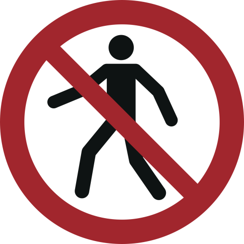 Durchgang für Fußgänger verboten!