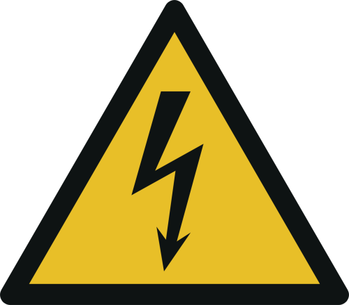Warnung vor gefährl. elektr. Spannung