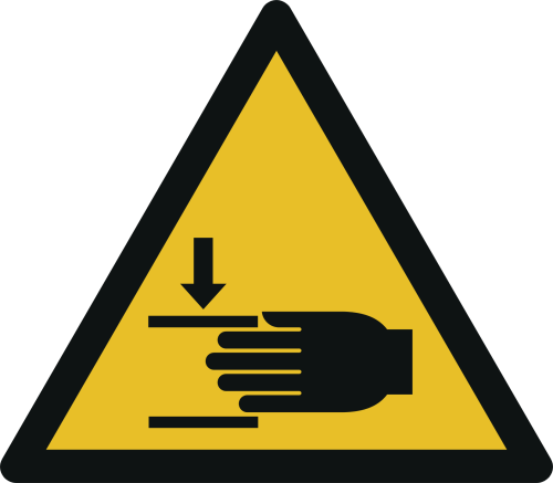 Warnung vor Handverletzungen