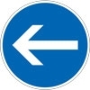 Vorgeschriebene Fahrtrichtung hier links