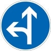 Vorgeschriebene Fahrtrichtung geradeaus/links